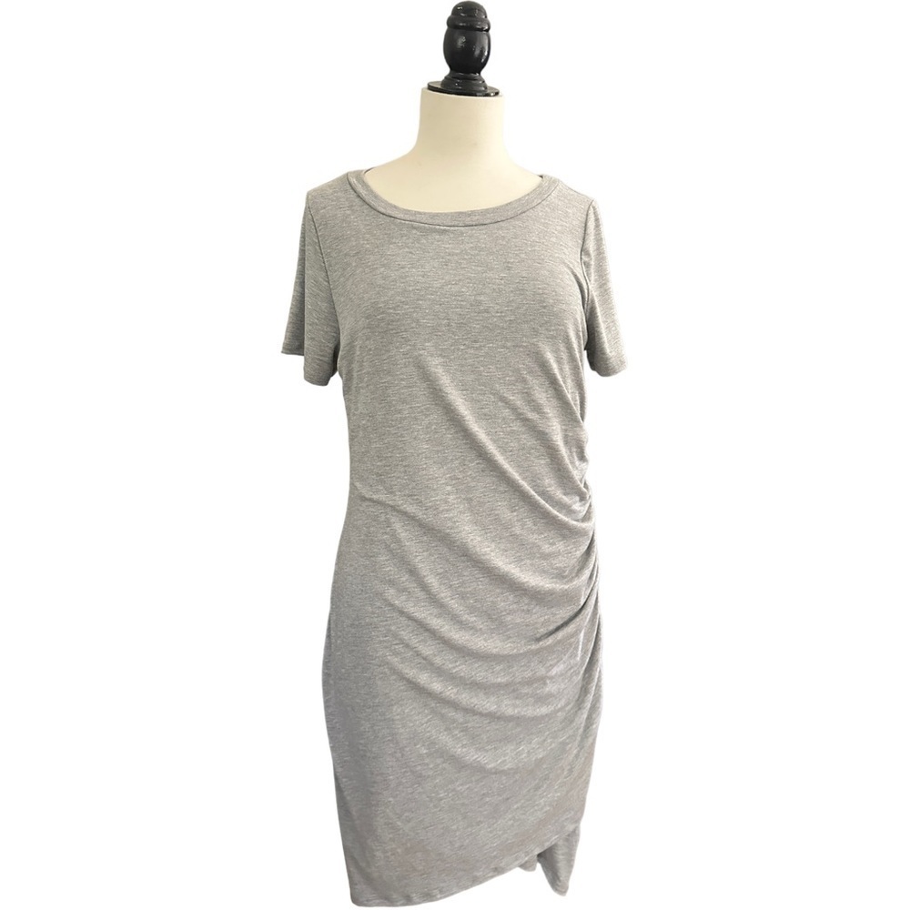 NWT Vanilla Bay Ruched Tulip Hem Gray T-Shirt Dress XL